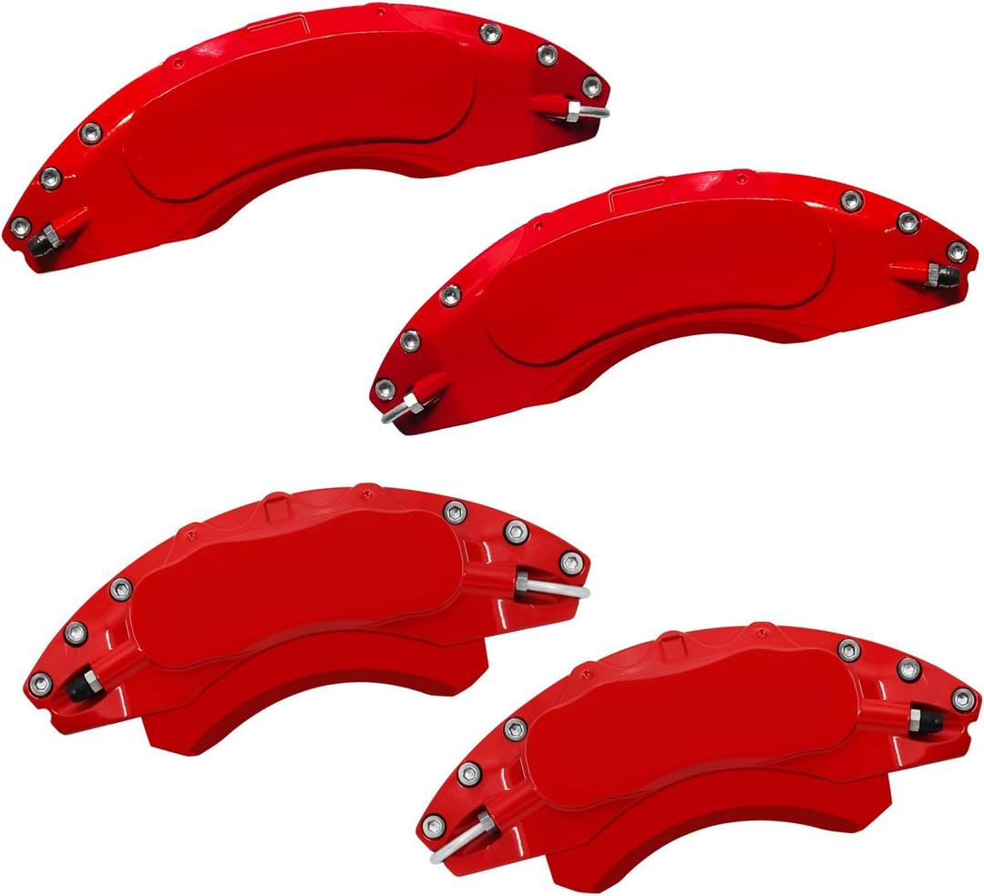 AOOA Red Aluminum Brake Caliper Covers for Tesla Model S 2017-2021 & Model X 2016-2021, Set of 4, Easy Install, Protective Styling