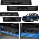 YOJOJOCO 4PCS Door Sill Protector for Honda Pilot 2025 2024 2023 Accessories Black Brushed Stainless Steel Front and Rear Door Car Pedal Kick Guards Protection