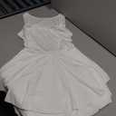 Bnycuml Girl's Summer Dress Crew Neck Sleeveless Ruffle A-Line Swing Dresses White, 13-14 Years