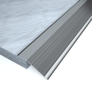 NeatiEase Threshold Ramps for Doorways, 48" Metal Floor Transition Strip Replacement, Aluminum Floor Reducer Molding for Carpet/Entry Door/Tile/Threshold/Wheelchair (Gray) (4in x 4ft)