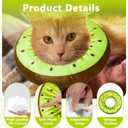 Cat Cone Collar Soft, Adjustable Cat Recovery Cone to Stop Licking, Cute Kitten Donut Collar After Surgery, Elizabethan Collars for Kittens, Lightweight Cats Neck Cones (Kiwifruit, Medium)