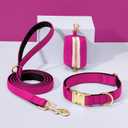 Didog Soft Padded Dog Collars for Medium Dogs, Colorful and Durable Dog Collar with Quick Release Buckle, Light and Breathable for Daily Walking, Rose Purple, M (M: Neck Adjustable 13-20")