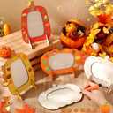 Geelin 6 Pack Thanksgiving DIY Picture Frames Fall Craft Kit Wooden Pumpkin Photo Frame for Thanksgiving Autumn Fall Decor, Home Table Tabletop Display DIY Classroom Home Activities Art Decoration