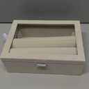 Bracelet Holder Organizer Box, Jewelry Storage Case with 2 Rods, Bangle Watch Display Tray for Women Girls (Beige)