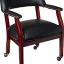 Boss Captains Chair In Black Vinyl W/ Casters (unspecified)