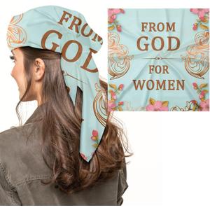 Silk Scarf for Women, Digital Printed Scarves 20.8" x 21.6" Neck Scarf Breathable Lightweight for Encourage Gift (FROM GOD..)