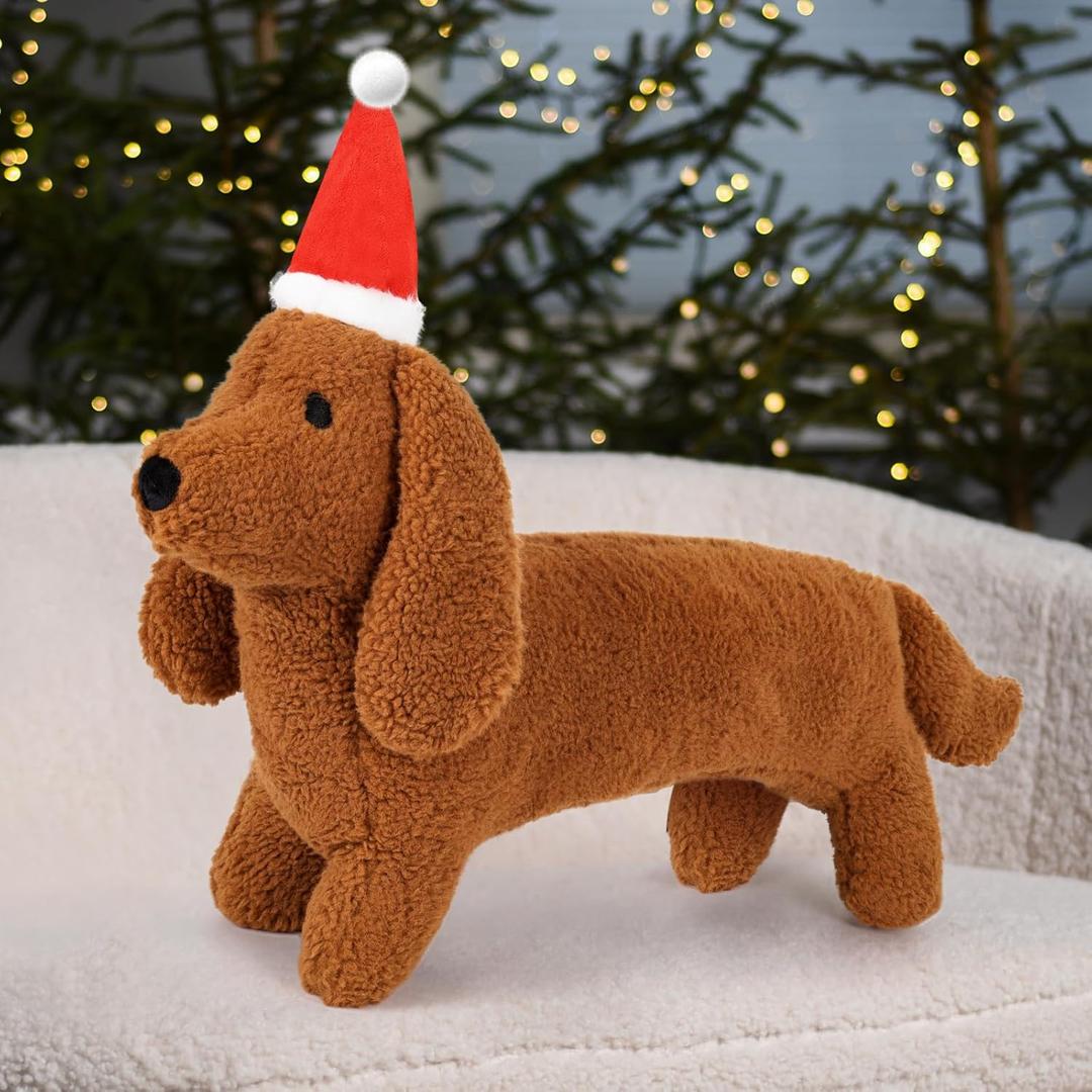 Dachshund Dog Christmas Pillows Throw Pillows Dachshund Dog Shaped Pillow Cute Soft Dog Throw Pillow Decorative Cute Pillows for Sofa Christmas Party Outdoor Cushion Decorations Dog Lover Gifts