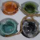 MyGift Dangling Southwest Desert Color Ceramic 4 Pot Set, Wall or Ceiling Mount Hanging Mini Flower Planters