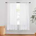 NICETOWN Sheer White Curtains 68 inch Length 2 Panels Set, Rod Pocket Translucent Modern Voile Sheer Airy & Breathable Curtains & Drapes for Bedroom/Living Room, W54 x L68
