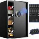Grimtron Smart Biometric Safe Fingerprint Lock Box with Silent Mode, Backlit Keypad and LED Light, Small Caja Fuerte (25.59"H x 12.99"D x 13.78"W)
