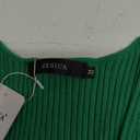 ZESICA Women's 2025 Short Sleeve Square Neck T Shirts Slim Fitted Summer Ribbed Knit Basic Casual Tee Tops (Medium, Green)