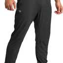 G Gradual Men's Sweatpants with Zipper Pockets Athletic Pants Traning Track Pants Joggers for Men Soccer, Running, Workout, Large (C Heathered Black)