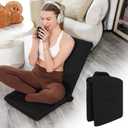 Adjustable Floor Chair with Back Support Foldable Meditation Chair, Black, Upgraded Comfort