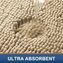 Smiry Luxury Chenille Bathroom Rugs 59x35, Extra Soft and Absorbent Shaggy Bath Mat, Machine Washable, Non-Slip Plush Carpet Runner for Tub, Shower, and Floor, Home Decor Accessories, Beige
