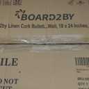 Board2by White Cork Board Bulletin Board with Linen, Wood Framed 24" x 18" Corkboard, Office Board for Wall Decor, Wall Mounted Pin Board Picture Board with 20 Pushpins for School, Home & Office