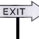 6" x 15.5" Right Arrow Exit Statement Plaque Sign with Lawn Stake - White/Black