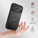 2 x for iPhone 17 Pro Max Case Compatible with Military Grade Drop Protection Slim Translucent Matte Shockproof with Anti-Fingerprint Phone Case (Black, iPhone 17 Pro Max)