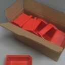 Akro-Mils 30210 AkroBins Plastic Storage Bins, Space-Saving Stackable Bins for Garage, Pantry, Craft Organization, 5" x 4" x 3", Red, 6-Pack