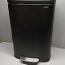 GarveeHome Stainless Steel Kitchen Trash Can, 13 Gal / 50 L Step-On Garbage Bin with Soft Close Lid, Large Rustproof Metal Trash Can for Kitchen, Black