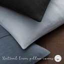 ZWJD Decorative Linen Throw Pillow Covers 22x2 Set of 22 Solid Handcrafted Striped Cushion Covers for Bed Soft Modern Farmhouse Neutral Pillowcase for Couch Bedroom Living Room Home Decor(Sky Blue)