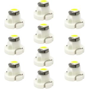 WLJH 10x White T3 Neo Wedge 3030 SMD Chipest 8mm Base Led Car Instrument Cluster Dashboard Gauge Bulb HVAC AC Heater Climate Controls Lamps Switch Indication Interior Light Replacement