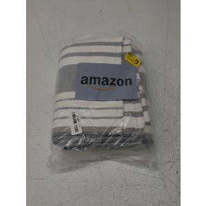 OJIA Outdoor Area Rug 4'x6', Gray and White Outdoor Rug Machine Washable Patio Rugs Cotton Hand Woven Entryway Rug Indoor Outdoor Rugs for Bedroom Living Room Porch Decor Deck Backyard Camping