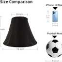 Black Bell Lamp Shade, Large 8" x 16" x 12",Replacement Lampshade, 8X16X12 in