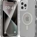 for iPhone 13 Pro Max Case, Fits Magsafe,Heavy Duty Shockproof Protection Phone Cases with Screen Protector*1, Magnetic Transparent Protective Cover for iPhone 13 ProMax 6.7 '', Gray