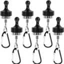 6Pcs Canopy Magnetic Hook Portable Camping Tent Magnetic Hook with Stainless Steel Carabiner Cruise Hanging Sturdy Magnet Clip Hanger Outdoor Tent Magnet Hook for Camping Tent