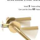 Asidrama 4 Pack Passage Champagne Bronze Door Handles, Door Lever with Door Knobs Indoor for Bedroom or Bathroom, Heavy Duty Door Handles Interior with Locks for Left Right Sided Doors