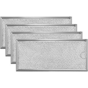 4 Pack Microwave Grease Filter Compatible with Whirlpool and GE Microwaves - WB06X10596 Microwave Oven Grease Filter Approx 13" x 6" by AMI PARTS