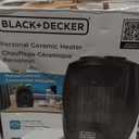 BLACK+DECKER Personal Ceramic Heater, Space Heater for Office Desk, Home Office & Personal Use Desk, 2 Heat & Fan Only Settings, Adjustable Thermostat, BHDC201, Black