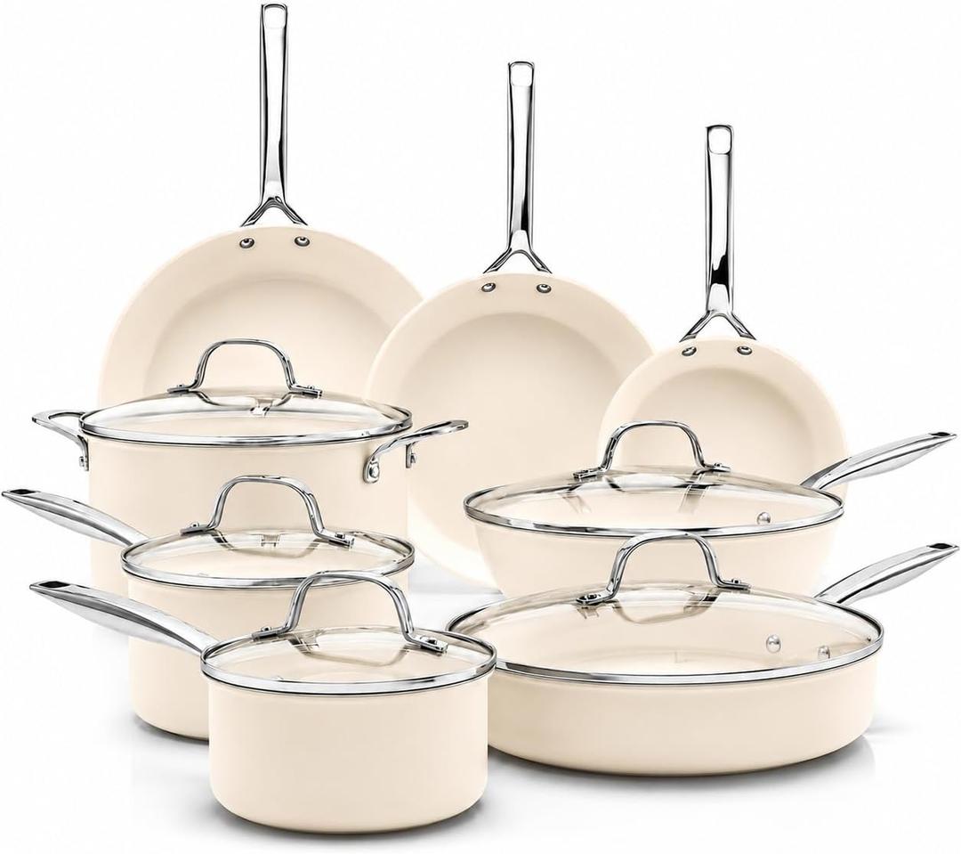 GOTHAM STEEL PRO 13 Pc Anodized Titanium Ceramic Cookware Set Nonstick