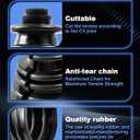 CVS18 CV Boot Split Constant Velocity Joint Gaiter Boot Replacement Kit, wear-Resistant CV Boot, Fits Shaft Size 22mm-28mm, 128mm Height, Includes 2 Stainless Steel CV Boot Clamp, Black