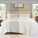 Madison Park Windom Down Alternative Blanket, Premium 3M Scotchgard Moisture Wicking Treatment, Lightweight and Soft Bed Cover For All Season, Satin Trim, White Full/Queen