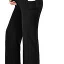 Ipletix Maternity Wide-Leg Lounge Pants with Pockets Over The Belly Soft Stretchy Pregnancy Wear (Black, XL)