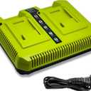40V Charger Replacement for Ryobi 40V Battery Charger OP401 S,Dual Ports Fast Charger Compatible with Ryobi 40V Battery Lithium OP4015 OP4026 OP4030 OP4040 OP4050 OP4060 OP40301 OP4050A