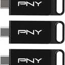 PNY Elite Type-C 64GB USB 3.2 Flash Drive Up to 120MB/s Read, Up to 10x Faster Write Than USB 2.0, Reliable Design, Durable & Portable for Everyday Store & Share, Type-C Connector, 5-Pack