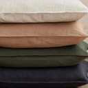 Foindtower Pack of 2, Decorative Linen Solid Throw Pillow Covers Accent Lumbar Cushion Case Boho Farmhouse Pillowcase for Chair Couch Sofa Bedroom Living Room Home Decor 12 x 20 Inch Dark Olive Green