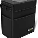 K KNODEL Car Trash Can, Waterproof Garbage Can, Trash Bag with Lid, Leak-Proof Car Bin, Trash Hanging Bag for SUV (Large, Black)