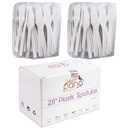 PANA 200pcs Cosmetic Make Up Disposable Plastic 2.5" Spatulas Skin Care Facial Cream Mask Spatula (WHITE-200 Pieces in a Box)