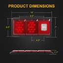 2Pcs Triple Tail Lights 36 LED, Rectangle Vertical or Horizontal Mount Waterproof Trailer Camper RV Tail Lights Stop Turn Tail Backup Reverse Lights Taillights