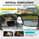 Missfive 2 Pack Mens Preferred Bifocal Sunglasses with Readers Built in, Sporty Wrap Dark Reading Glasses - Full Frame Rubber Thick Temples, UV400 Protection Outdoor/Driving, 2.25x