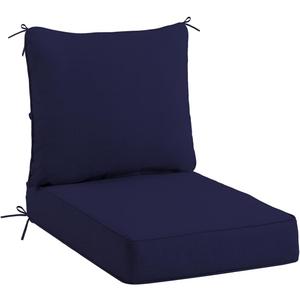 Sundale Outdoor Olefin Deep Seat Cushion, Patio Chair Cushion and Pillow, Water-Resistant Sectional Sofa Pad with Straps Navy Blue, 24 x 24 x 4 Inches, 1 Pack - 24 x 24 x 4 Inch