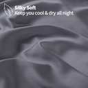 Bamboo Viscose Fitted Sheet Queen Size Only, 400 Thread Count, 16" Deep Pocket Cooling Bottom Sheets for Hot Sleeper, Silky Soft Breathable (Queen, Dark Grey