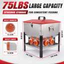 75LB Automatic Chicken Feeder, Large Metal Poultry Feeder with 8 Ports