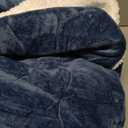 CHOSHOME Sherpa Fleece Blanket- Thick Warm Blanket for Winter, Soft Fuzzy Plush Blanket for Bed, Couch, Travel (Navy Blue, Cal King 96" x 102")