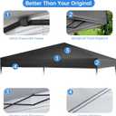 10×10 Canopy Replacement Top, Pop Up Canopy Replacement Tent Cover for Straight Leg Frame, Waterproof Canopy Top Cover for Garden Patio Camping (Top Only)(Black)