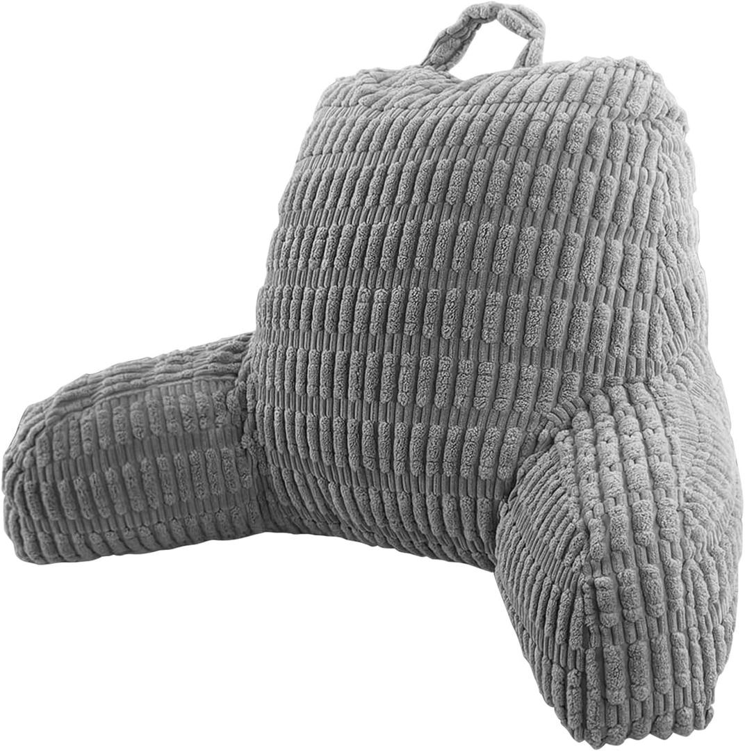 Reading Pillows for Sitting in Bed Adult, Back Rest Pillow for Sitting Up in Bed and Couch, Back Support Chair Pillow Support for Adult Backrest Pillows for Reading (Dark Grey 21 Inch)