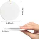 2 x Sublimation Ceramic Ornaments, Round Porcelain Discs, Bulk Blanks for DIY Heat Press, Personalized Xmas Tree Ornament, White (12, Round)